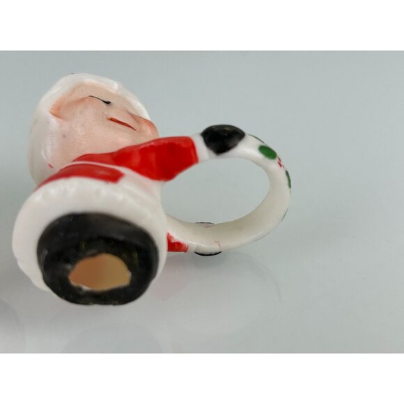 Vintage Set of 2 Mrs Claus Taper Candle Hugger Christmas Holiday Decoration Cute - Picture 14 of 14